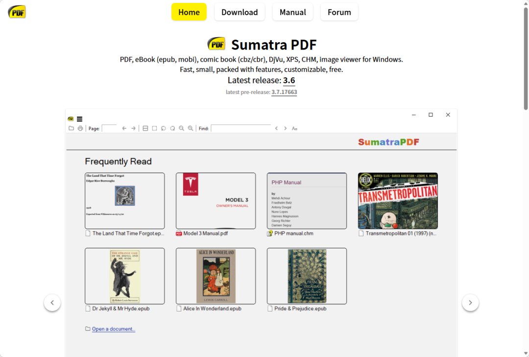 免费PDF阅读器SumatraPDF，秒开快速无广告